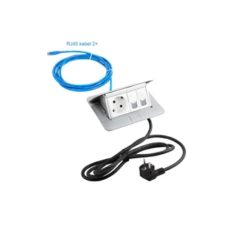 360979 - LEGRAND Pop-up v2,1xelektromos dugaszo.aljzat 230 V Schuko,2xadat RJ45,alumínium