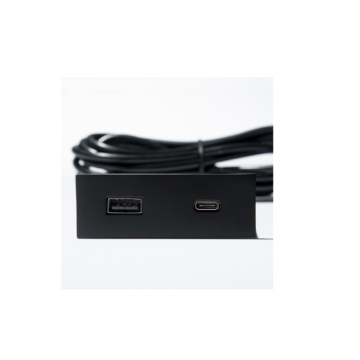 389613 - VersaPick, 2x USB A/C, téglalap, fekete matt, spiáter