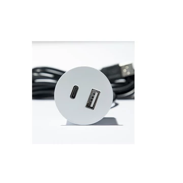 389596 - VersaPick, 2x USB A/C, kerek, fehér matt  spiáter