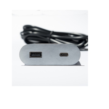 389617 - VersaPick, 2x USB A/C, ovális, nemesacél, spiáter