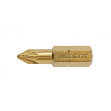 HT1S384 - Högert Bitfej 25mm, PZ1, S2, DIN3126, 5db/csomag, titán bevonattal