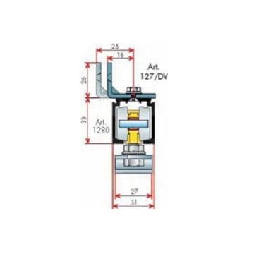 DT304 - Tolóajtó vezető felső sín /40-120kg/ 3m DT304