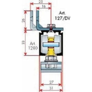 DT303 - Tolóajtó vezető felső sín /40-120kg/ 2m DT303
