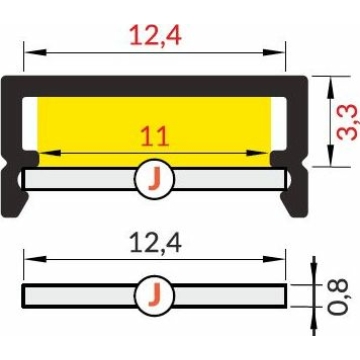285052 - LED takaró profil Begtin/Begton Led profilhoz egyenes tejszínű 2méter