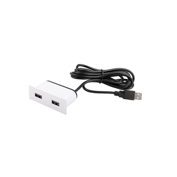 389612 - VersaPick, 2x USB, téglalap, fehér matt , spiáter