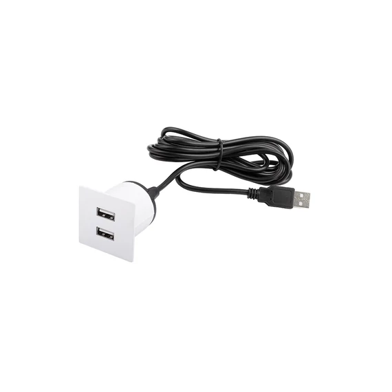 389604 - VersaPick, 2x USB, négyszögletes, fehér matt, spiáter