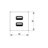 Kép 5/5 - 389606 - VersaPick, 2x USB A/C, négyszögletes, ón, spiáter