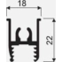 Kép 2/2 - 89232 - Tolóajtó összekötő profil felső 2,35m ezüst 207 Sevroll