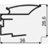Kép 2/2 - 216621 - Tolóajtó fogantyú profil Victoria II 2,7m szálcsiszolt fekete Sevroll